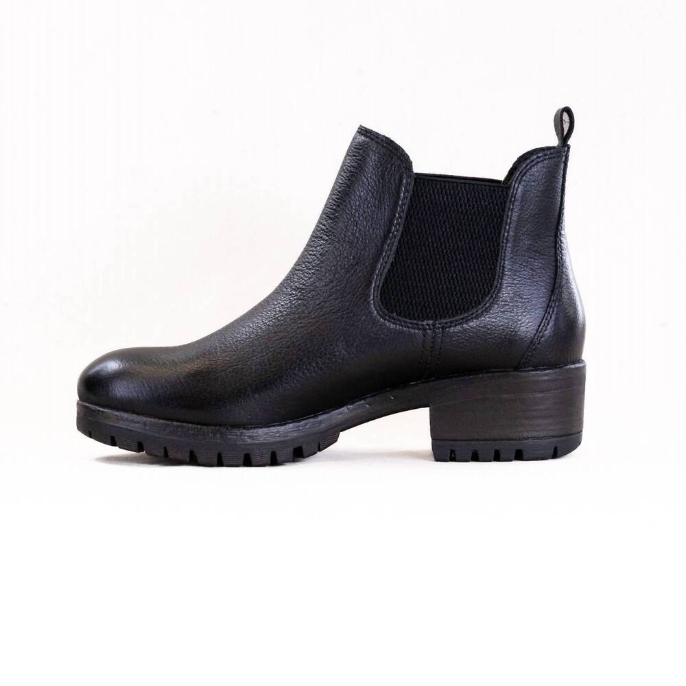 NEW SALVIA women's cassy boots in black pebbled leather